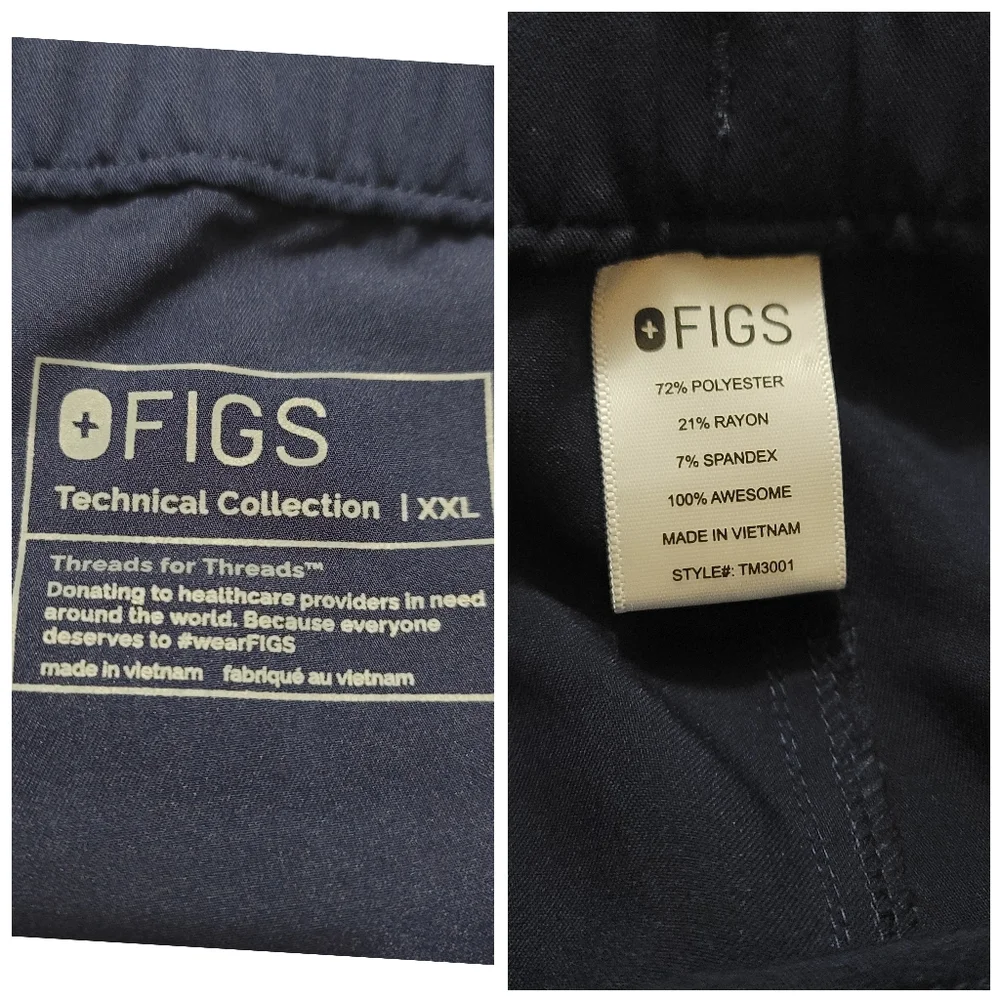 FIGS- Cairo Cargo Scrub Pants Men's Navy Blue Size XXL Medical Nurse Doctor